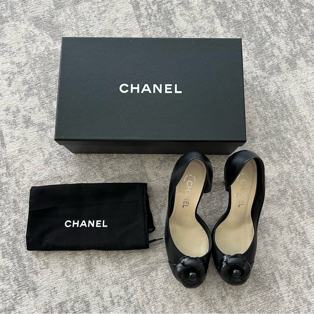 CHANEL Camellia Half-d'Orsay 4” Pumps